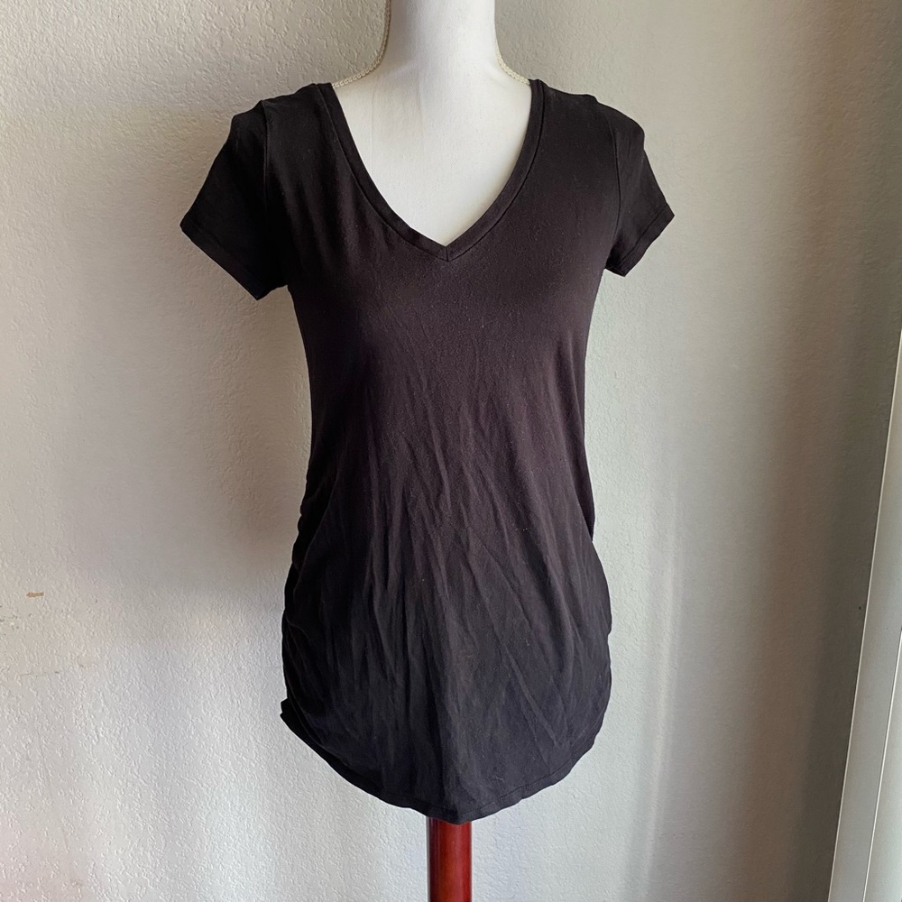 Motherhood Black Maternity V- Neck T-Shirt